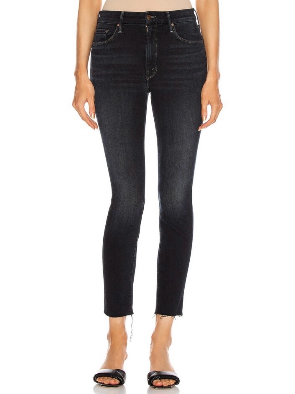 Mother Looker Ankle Fray Skinny Jeans 27